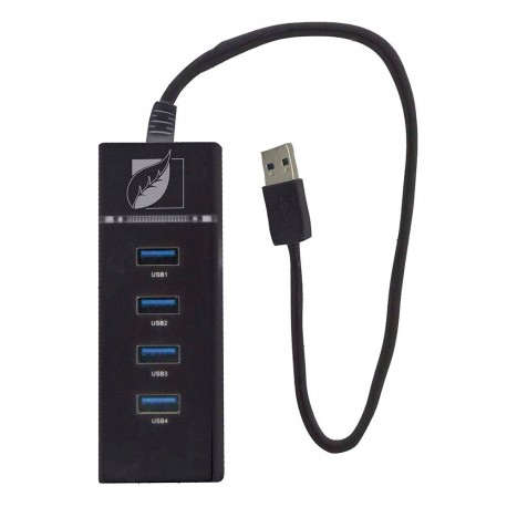 Hub USB Green Leaf 18-3510 color Negro con 4 Puertos de Alta Velocidad