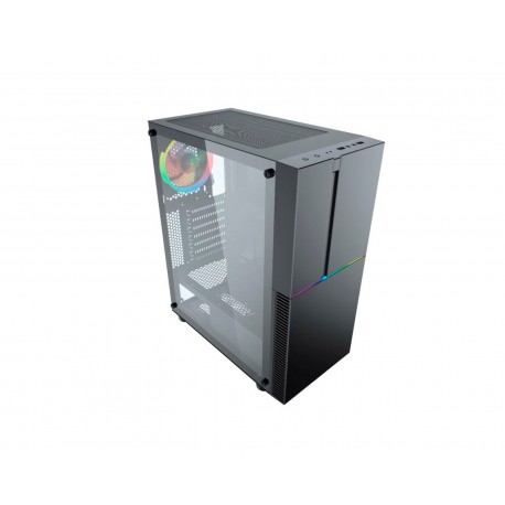 Gabinete Raider Genérico Cgraiderygt color Negro Atx RGB S/Fiente Cristal con USB 3.0