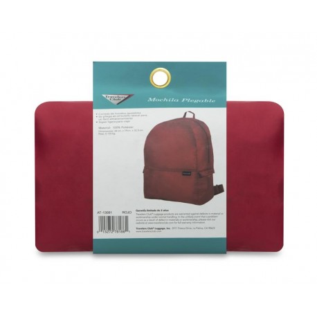 Mochila Plegable Travelers AT-13018 Roja