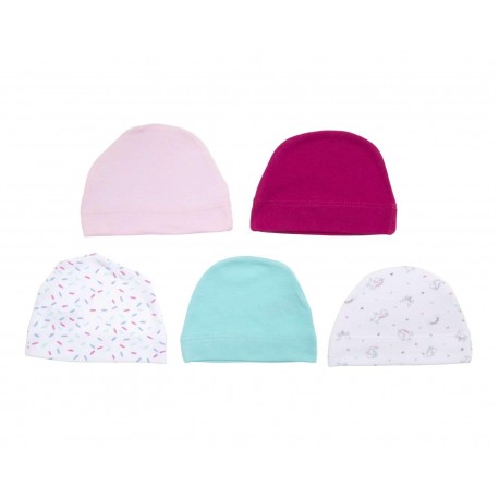 Gorros de Algodón marca Baby Colors para Bebé Niña (5 piezas)