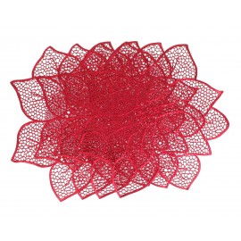 Mantel Individual Flor Navideña Rojo