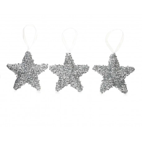 Accesorios para Árbol Navideño Silver Stars (3 Piezas)