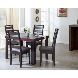 Comedor Valencia color Chocolate con 4 Sillas estilo Contemporáneo