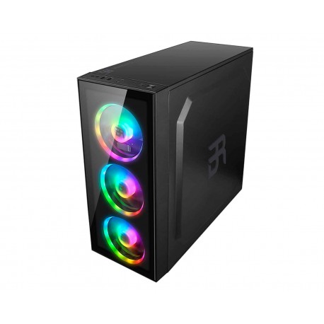 Gabinete Balam Rush Dragon Fly Rgb Atx S/fuente Cristal Br-929561 color Negro