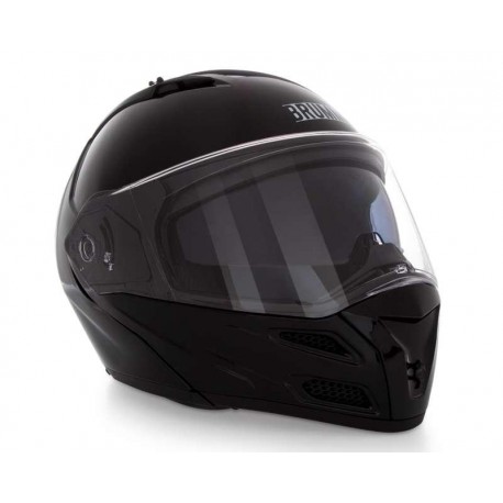 Casco para Motociclista Brumm Grande Visera Abatible color Negro